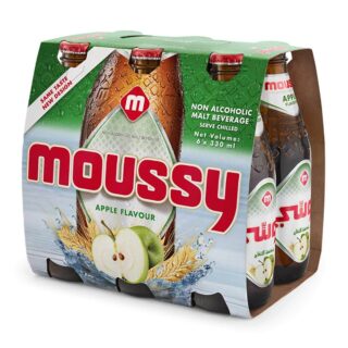 موسي شراب شعير خالي من الكحول، بنكهة التفاح 330 مل × 6 عبوات زجاجية