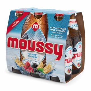 موسي شراب شعير خالي من الكحول، بنكهة التوت المثلج 330 مل × 6 عبوات زجاجية