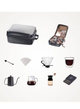 السحب الذكية شنطة القهوه المختصه – حقيبة ادوات القهوه المختصه طقم يحتوي على 7 قطع