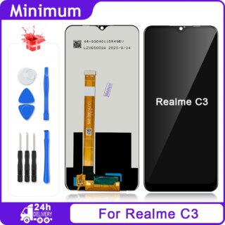 شاشة 6.5 بوصة لـ OPPO Realme C3 C 3 RMX2027 RMX2021 RMX2020 LCD تعمل باللمس مع مجموعة رقمية لـ Realme C3