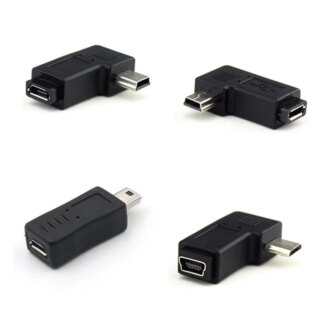 مايكرو USB أنثى إلى مايكرو USB ذكر محول ، 5Pin مزامنة البيانات ، 90 درجة الكوع محول ، USB صغير إلى مايكرو USB موصل ، V3 إلى V8