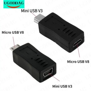 المصغّر USB أنثى إلى مصغّر USB ذكر محول شاحن محول مصغّر USB V3 إلى المصغّر USB V8 محول ل موبايل هاتف أندرويد MP3