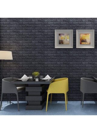 كول بيبي مجموعة ورق جدران للزينة بنمط طوب بتصميم ثلاثي الأبعاد مكونة من 10 قطع أسود 70 x 70سم 2