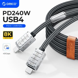 ORICO 40Gbps USB4 كابل C إلى UCB C 240 واط الرعد 3 نوع-C سلك شحن سريع 8k 60hz صندوق التلفزيون للجوال اللوحي المحمول سامسونج