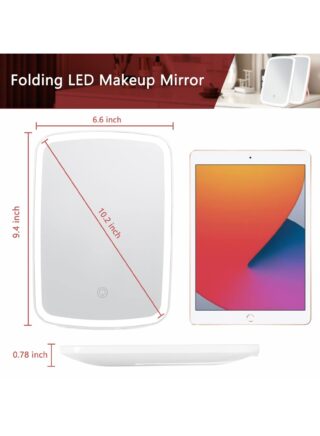 XiuWoo Makeup Mirror Touch Screen Vanity Mirror with LED Brightness Adjustable Portable USB Rechargeable