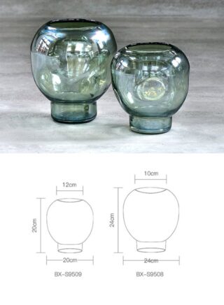 سويتش مزهرية زجاج عصرية مصنوعة يدوياً من مواد بجودة مميزة وفاخرة لديكور منزل أنيق ومثالي طراز BX-S9509 أخضر 20سم 2